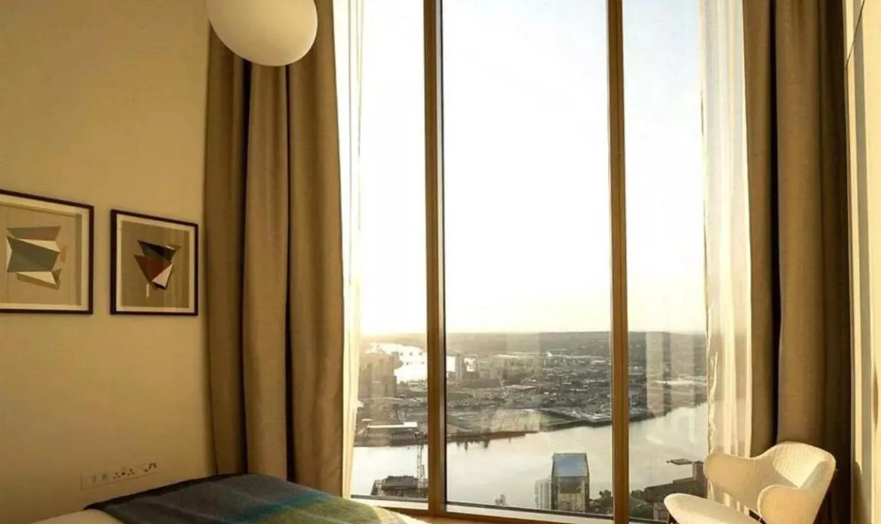 Two Bedrooms Penthouse One Park Drive, Canary Wharf Лондон Отель